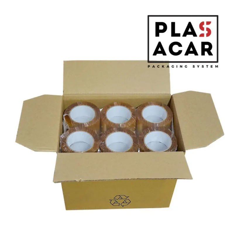 Plasacar S.L.-Cinta Adhesiva PP Acrílica Transparente 48 mm x 126 m.l. precinto Alta Adhesividad (Pack 36 Unid.)