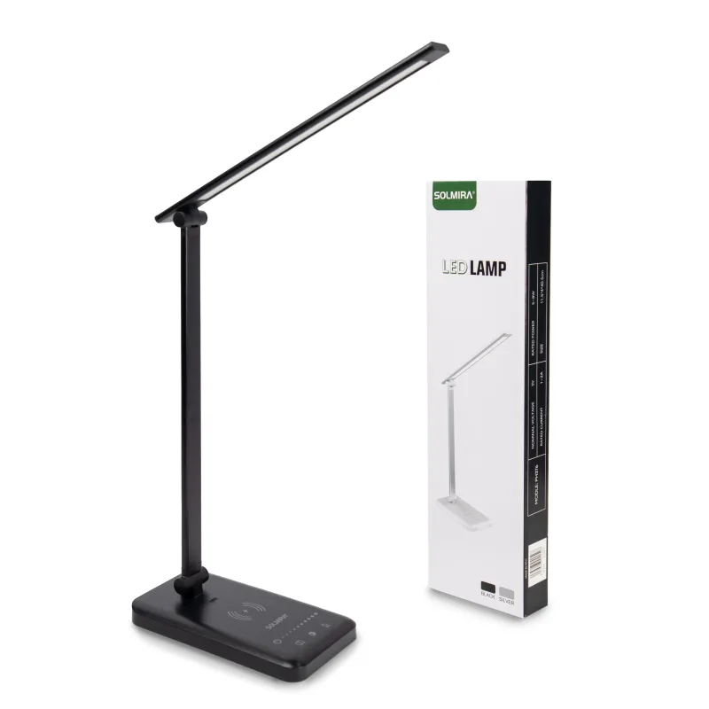 Lámpara de Escritorio con Cargador Inalámbrico y 42 LEDs, Iluminación Eficiente para tu Oficina o Estudio