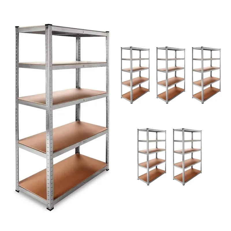 DASCK - Pack de 6 Estanterías Galvanizadas de 5 Baldas, 180x90x40 cm