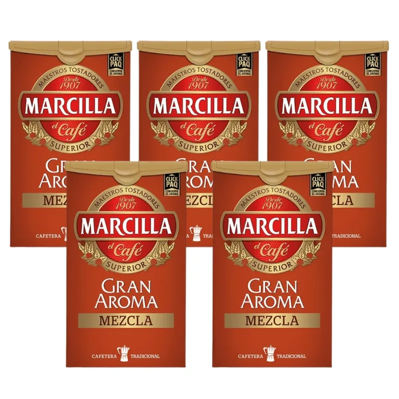 Café Marcilla Gran Aroma Mezcla Molido 250 Grs - Pack de 5 Unidades - Qumir