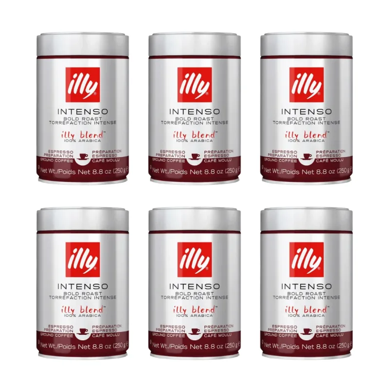Illy 6 PACK Café Molido Tostado Intenso 250 Grs - QUMIR