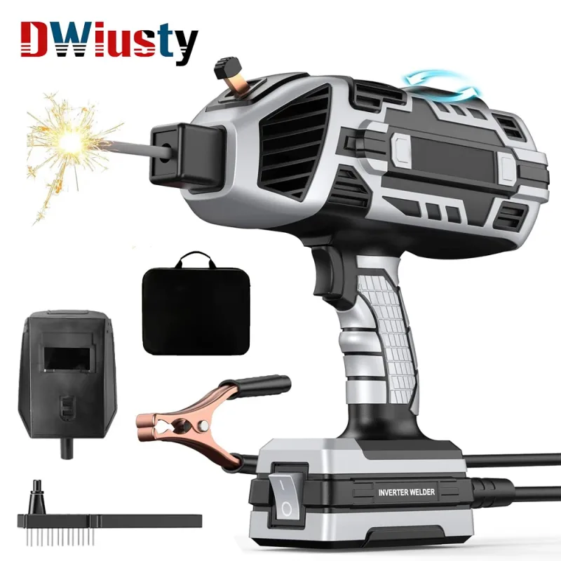 Soldadora Inverter Profesional DWiusty de 4600W, 220V/110V, Doble Voltaje, Portátil, con Máscara y Cepillo para Bricolaje en el Hogar