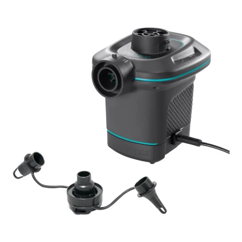 ZYLX SHOPPING - Bomba de Aire Eléctrica Portátil Intex con 3 Modelos: 220V, Pilas y 12V para Coche. Inflado Rápido y Fácil, Ideal para Camping, Piscinas y Verano. Compacta, Versátil y Perfecta para