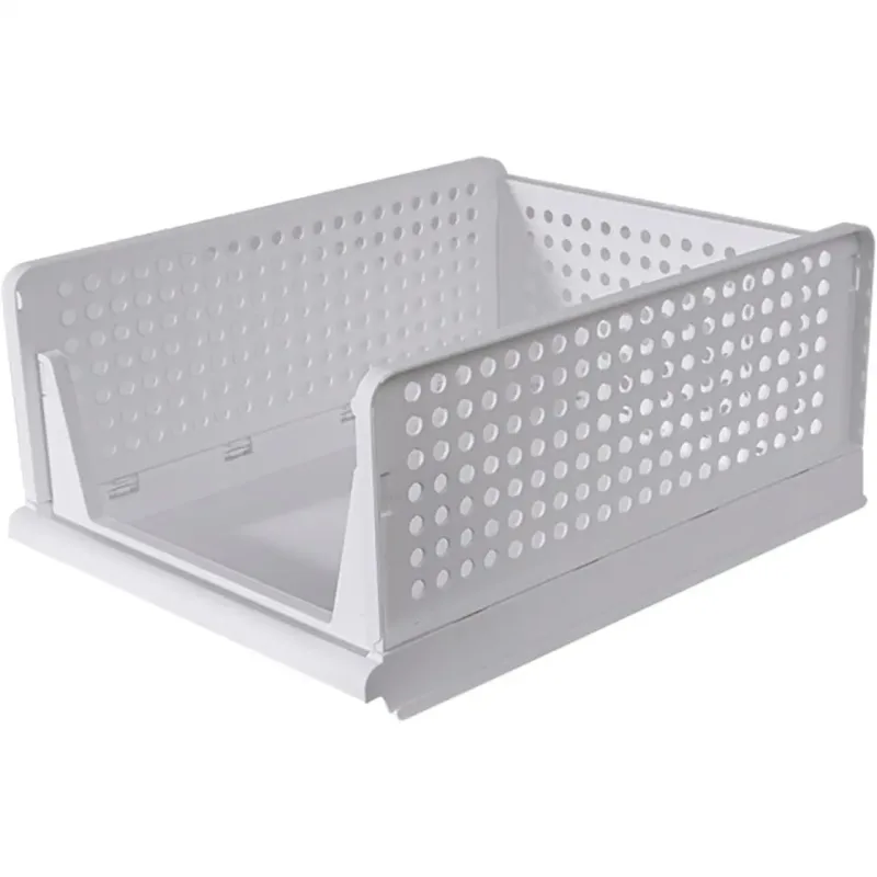 DECODEKO-2/4 Piezas de Organizador Armario Cajas de Almacenamiento Plegable y Apilable Cajones Organizadores Extraíbles de Plastico y Separadores para Ropa Cocina Dormitorio Baño