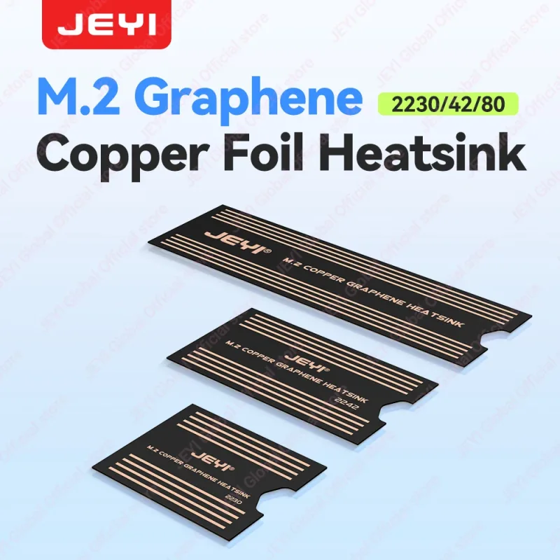 Disipador de calor JEYI Graphene 2280/42/30 M.2, disipador de calor de grafeno de doble capa y radiador enfriador con diseño de lámina de cobre para ordenador portátil