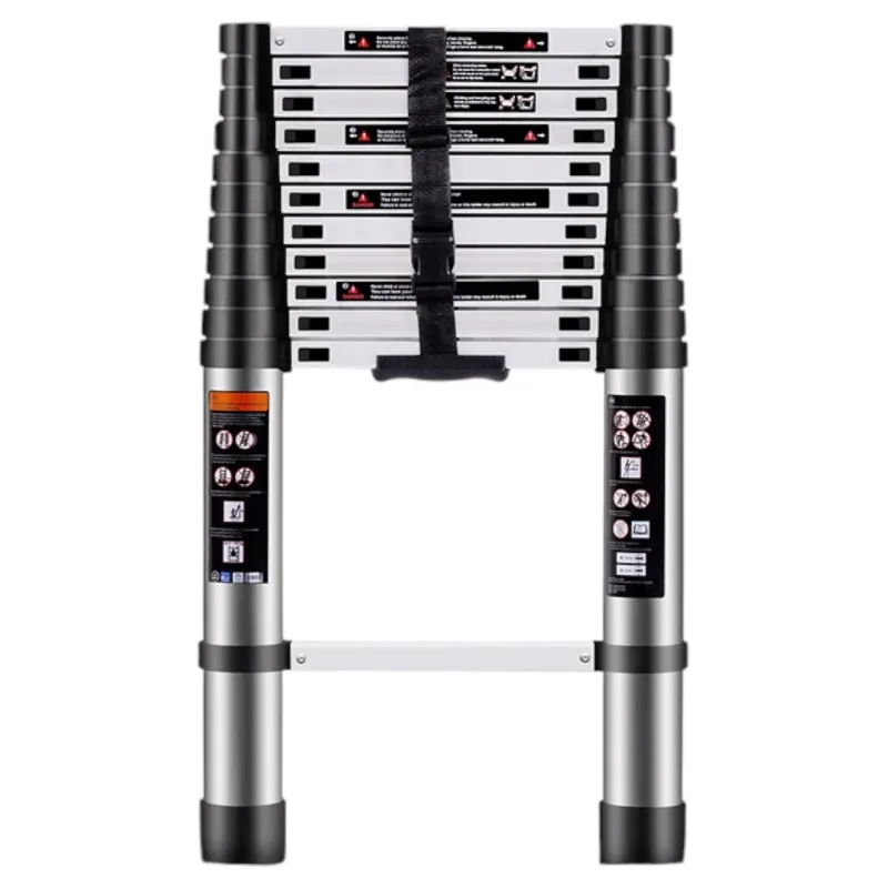 Escalera Plegable Aluminio Material de Alta Calidad y Duradero -Desde 2.0 metros Hasta 4.4 metros - Distintas Alturas Disponibles, Escalera Telescpica de Aluminio Multiusos EN131