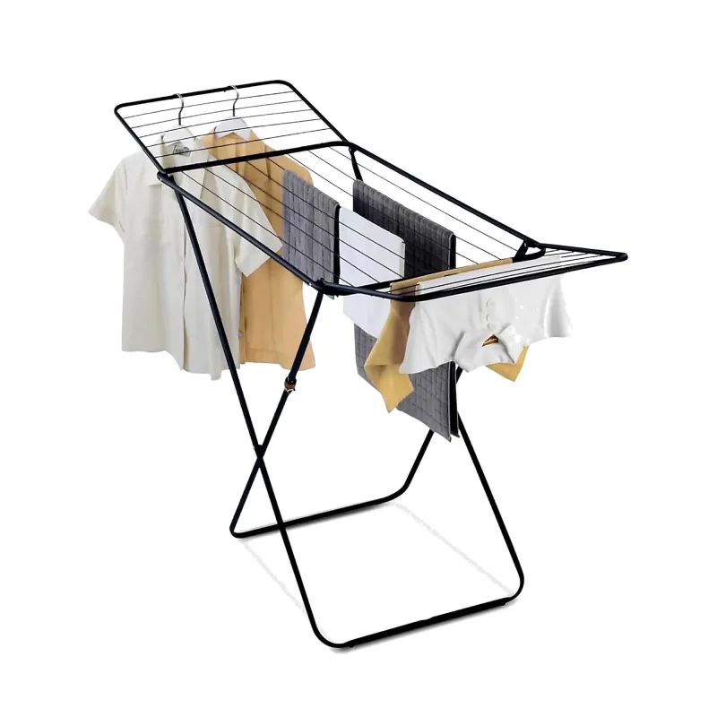 Tendedero de Ropa Plegable de Pie 180x50x105 cm con Alas Extensibles, Secador de Ropa Metálico Resistente, Gran Capacidad de Secado, Diseño Estable y Compacto, Ideal para Interior y Exterior,