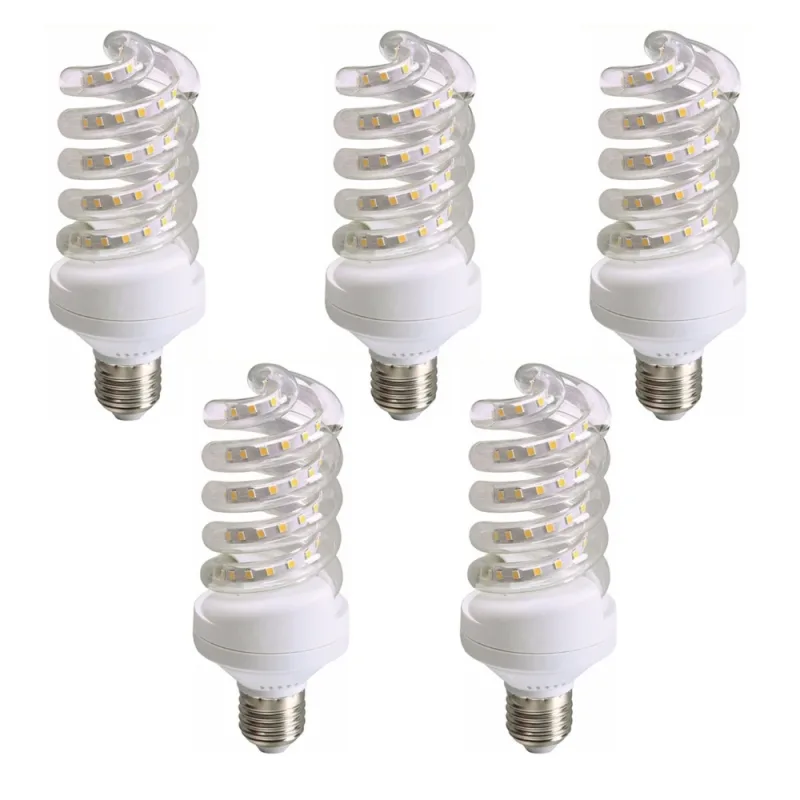 Bombilla Led espiral tipo maiz, bombilla grande de Led de maiz luz fria 6500K y luz calida natural 4000K, casquillo grande E27, potenica 9W, 11W, 13W y 15W, 220-240V, pack de 5 uds, Don Feliz