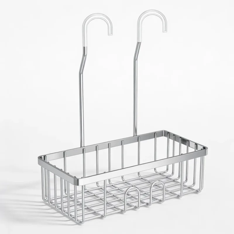 SODANY Estantería de Baño Adhesiva Sin Taladro Organizador Ducha y Cocina Cesta Metálica con Ganchos Resistente al Agua