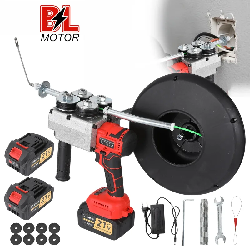 NUEVA Máquina de Enhebrar, Dispositivo de Enhebrado Automático, Tiracables Eléctrico, Máquina de Enhebrar Cables Recargable de Iones de Litio
