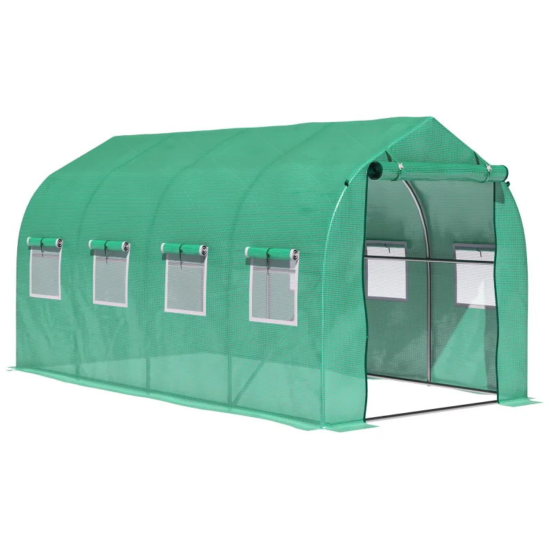 Outsunny Invernadero de Exterior 4x2x2 m con 8 Ventanas de Malla