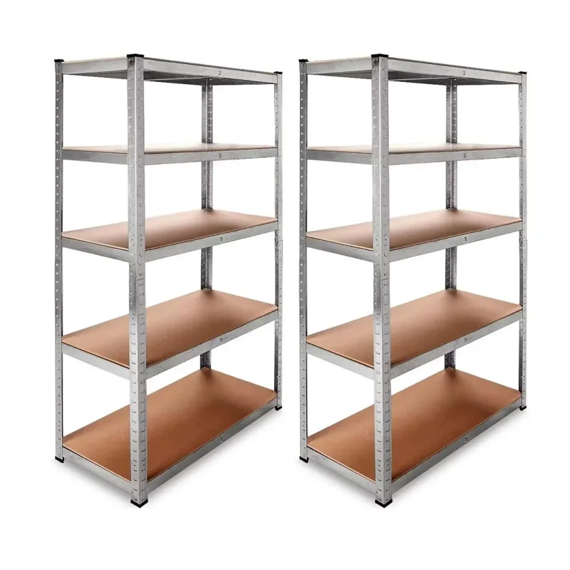 DASCK - Pack de 2 Estanterías Galvanizadas de 5 Baldas, 180x90x40 cm