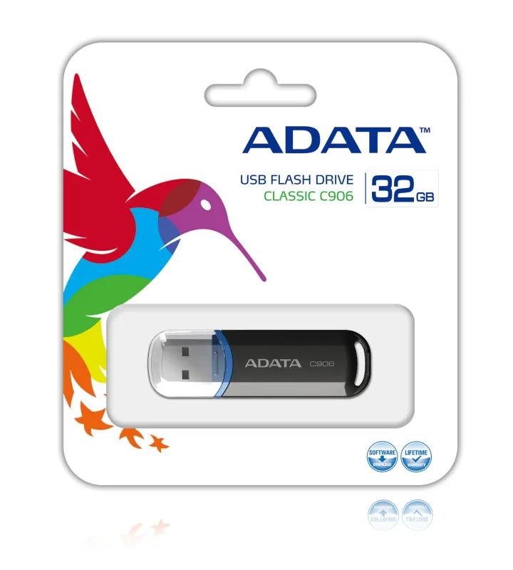 ADATA 32GB USB 2.0 Black C906 32GB C906, 32 GB, USB Type-A, AC906-32G-RBK (32GB C906, 32 GB, USB Type-A, 2.0, Cap, 9 g, Black)