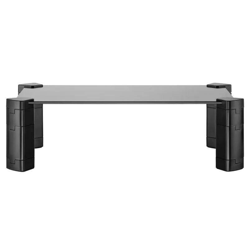 AISENS Soporte Elevador Cristal para Monitor/Portátil, Negro