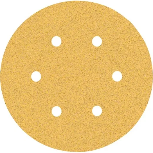 Papel de lija EXPERT C470 con 6 orificios para lijadoras excéntricas de 150 mm, G 80, 50 unidades