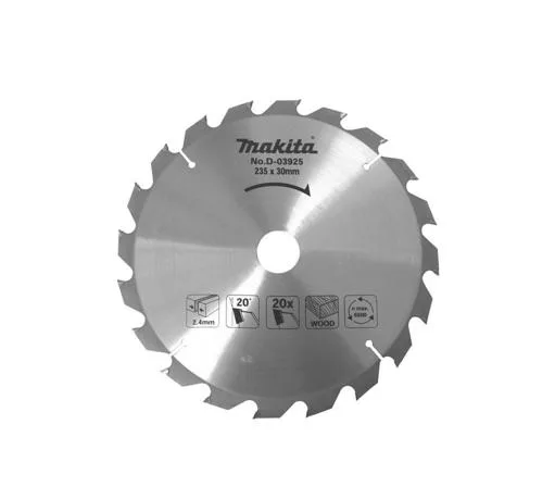 Makita D-03333, disco de sierra HM 165 mm, 24 dientes, corte 2,0 mm, máximo 9.250 RPM, ideal para cortar madera y plástico, 1 pieza