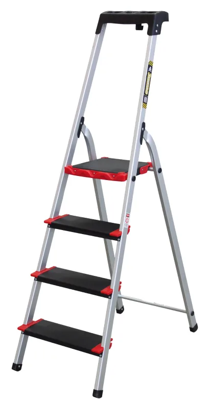 Escalera transformable aluminio 4 peldaños codiven altura máxima de trabajo 1,49 m