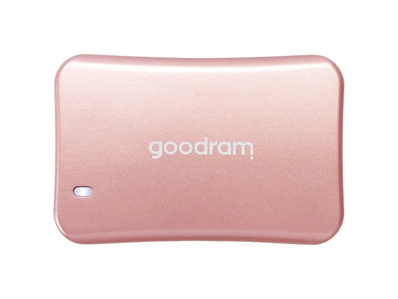 Disco duro externo de estado sólido goodram ssdpr-hx200-1k0-rg de 1 tb con usb tipo c y usb 3.2 gen 2x2 en oro rosa