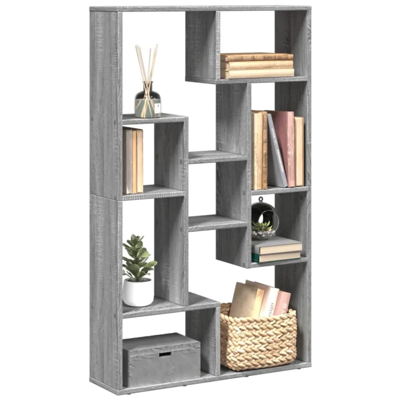 Librería sonoma gris 72x20x120 cm de madera contrachapada