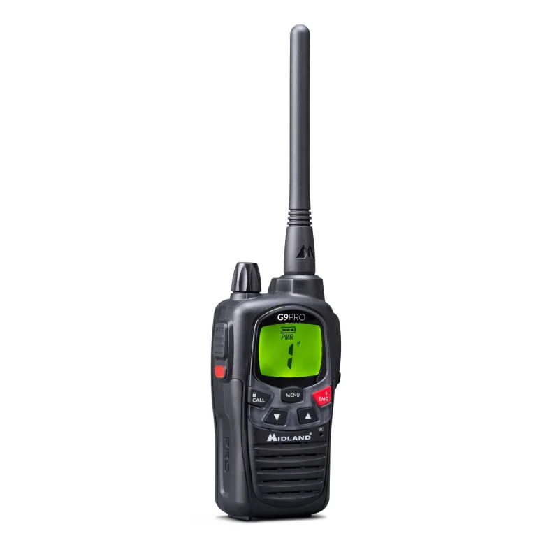Midland g9 pro two-way radios 101 canales 446.00625 - 446.19375 mhz negro
