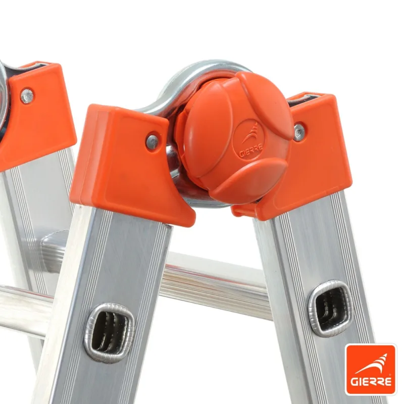 Escalera telescópica multiposición de aluminio peppina de 100 kg (4x4 peldaños) gierre al002