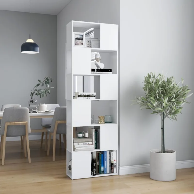 Librería/separador de ambientes blanco 60x24x186 cm