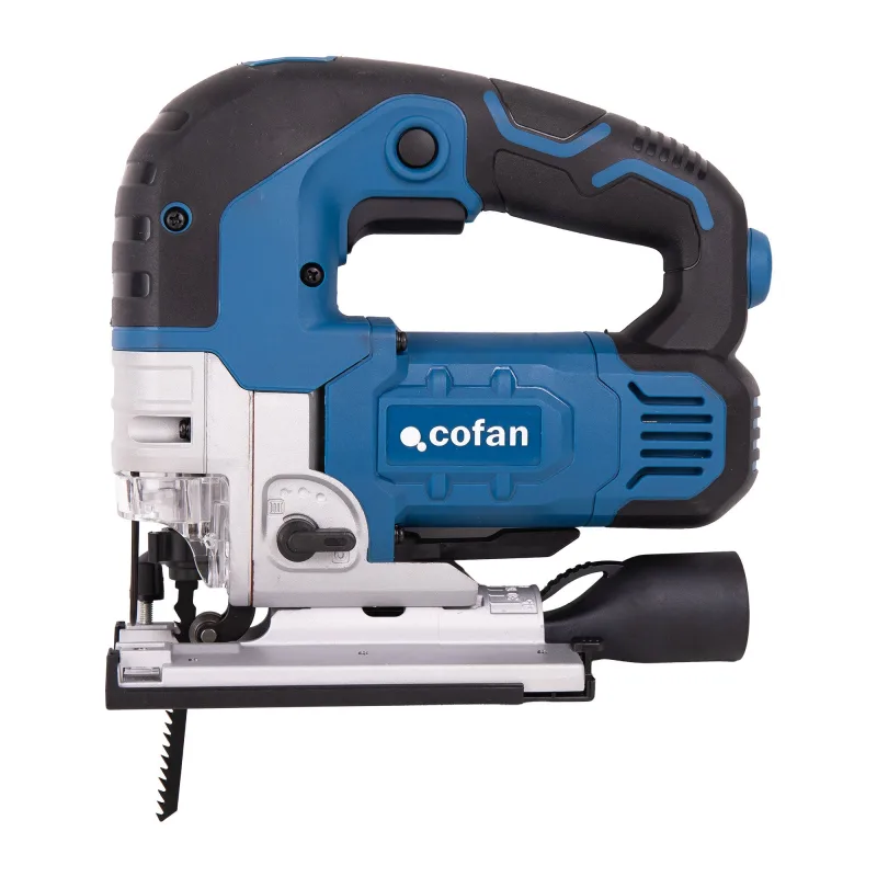 Cofan sierra de calar 750 w, 6 velocidades, corte pendular 4 posiciones, corte a bisel ±45°, caladora con láser, cable de 2 metros