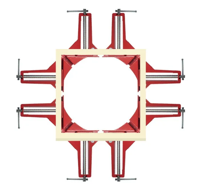 Lote de pinzas de ángulo para el trabajo de la madera pinza de ángulo recto de grados tornillo de banco en madera ajustable para marco fotos acuario