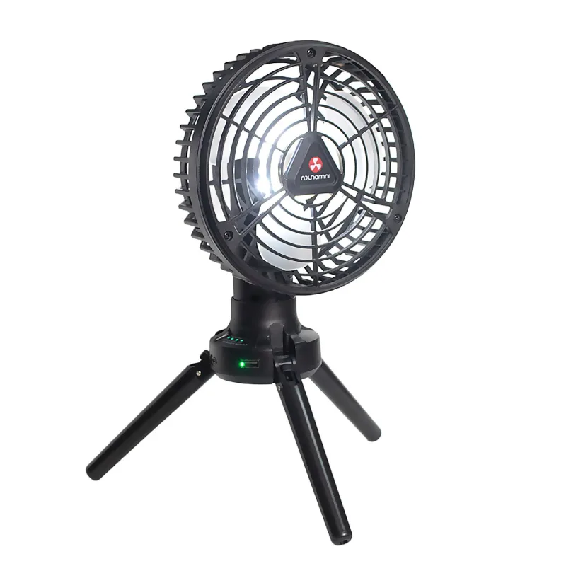 Ventilador x77 con led con 7 luces, velocidad regulable y 3 niveles de luz. oscilación de 120º y ángulo ajustable de 1800º.