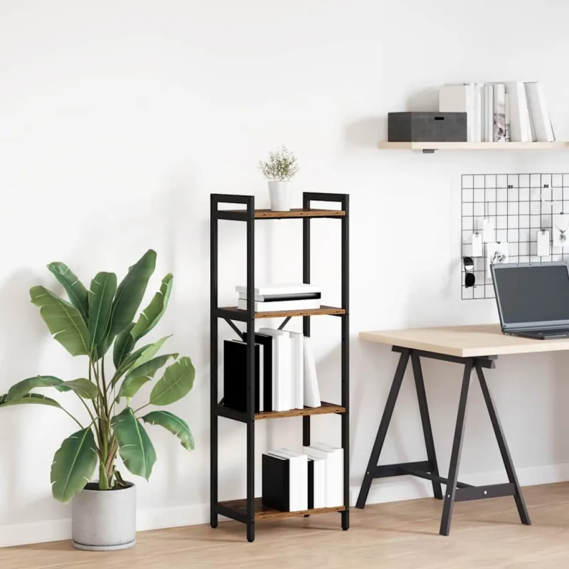 Estantería de madera antigua de 40 x 30 x 119 cm, fabricada en madera de ingeniería. - pangivo