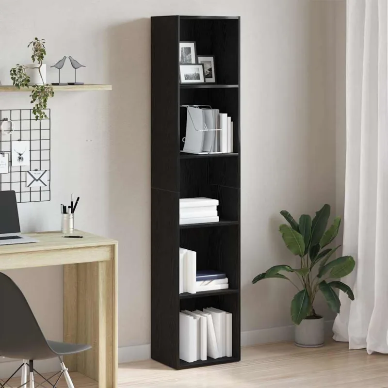 Librería de roble negro, 40x30x189 cm, madera de ingeniería. - pangivo