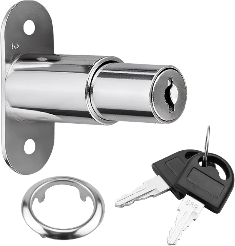 (diámetro del cilindro: 19 mm)cerradura de puerta corredera con cilindro de presión, cerradura de pestillo con cilindro diferente, para vitrinas