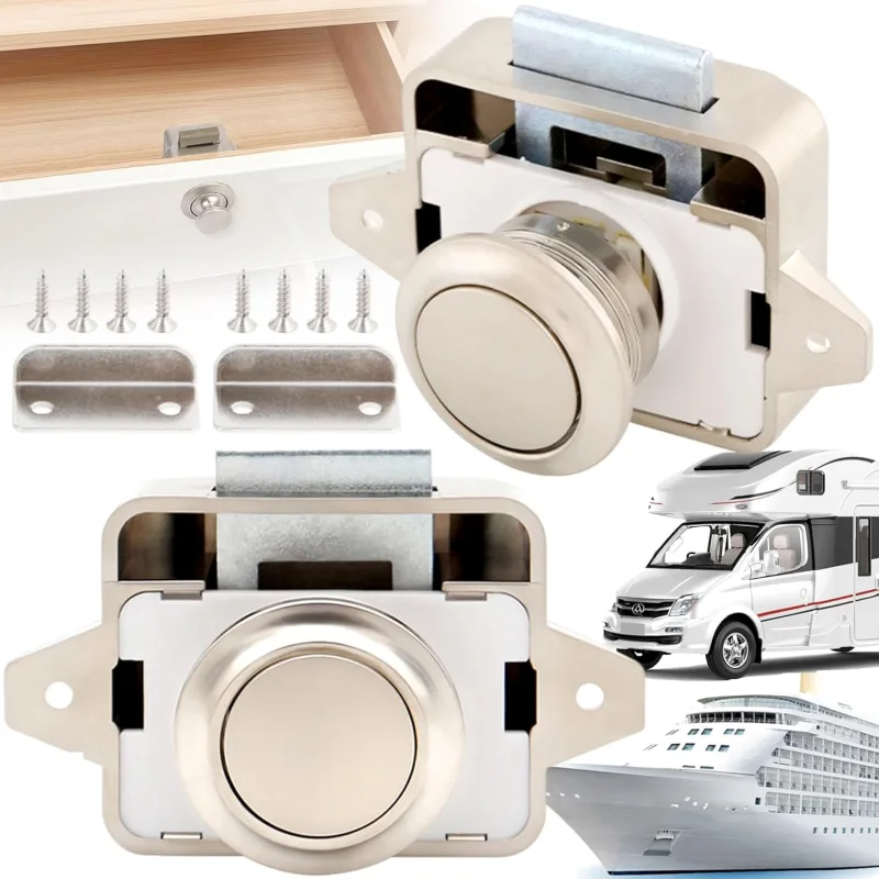 Botones de cierre a presión de metal (2 pcs) – para autocaravana, yate, mueble, armario – agujero de 26mm