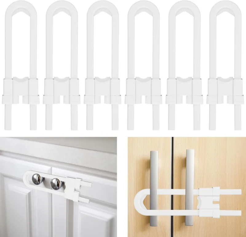 Juego de cerraduras para armarios de bebés cerraduras de seguridad en forma de u para niños cerraduras seguridad para armarios bebés cajones armarios