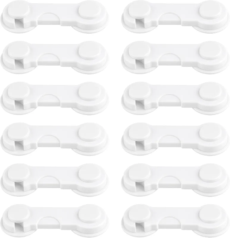 Seguridad para bebés, 12 piezas de cerraduras para puertas de bebé, protección para ventanas de inodoro (blanco)