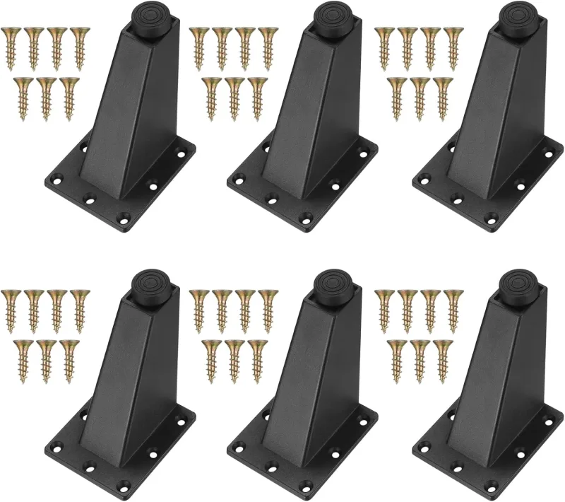 6 piezas patas ajustables para muebles, patas de mesa metal negro para mesa armarios cocina sofá oficina, 92mm