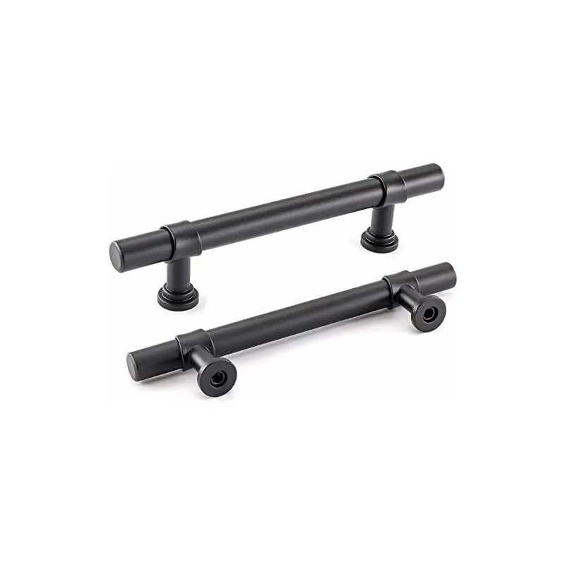 2 tiradores negros para muebles de baño, 96 mm