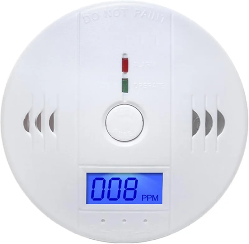 Detector de monóxido de carbono, detector de monóxido de carbono portátil blanco, pantalla digital co alarma con luz y sonido