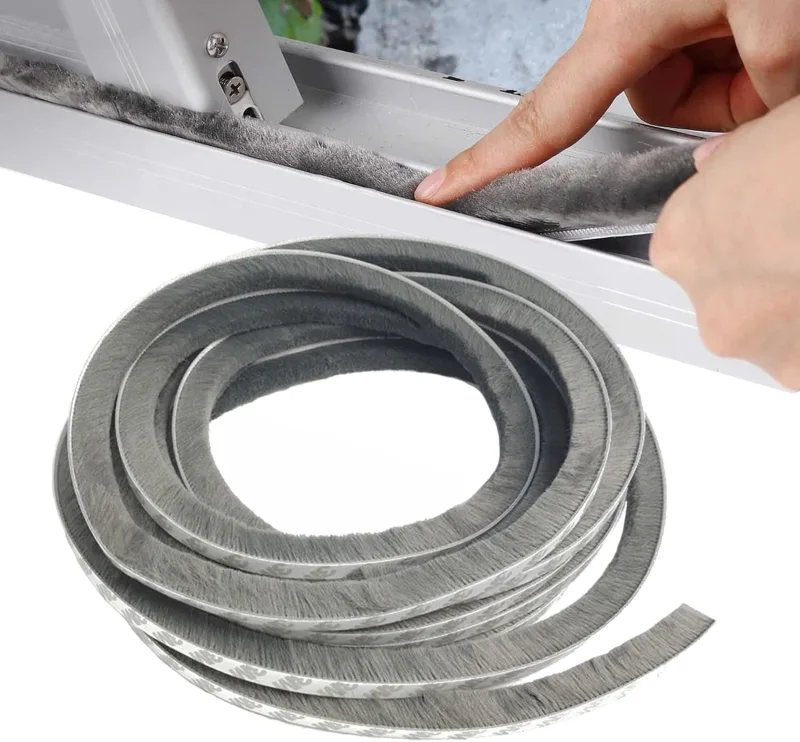 Junta cepillo para puerta m l x mm b x mm d gris junta para ventana para aislamiento acústico puerta junta cepillo adhesiva junta cepillo para puerta