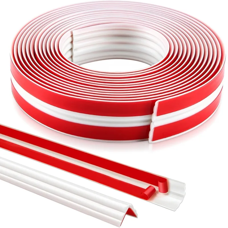 2 rollos 5m tira protector esquina pared, moldura flexible adhesiva, borde de techo o pared, interior y exterior – decoración limpia y resistente