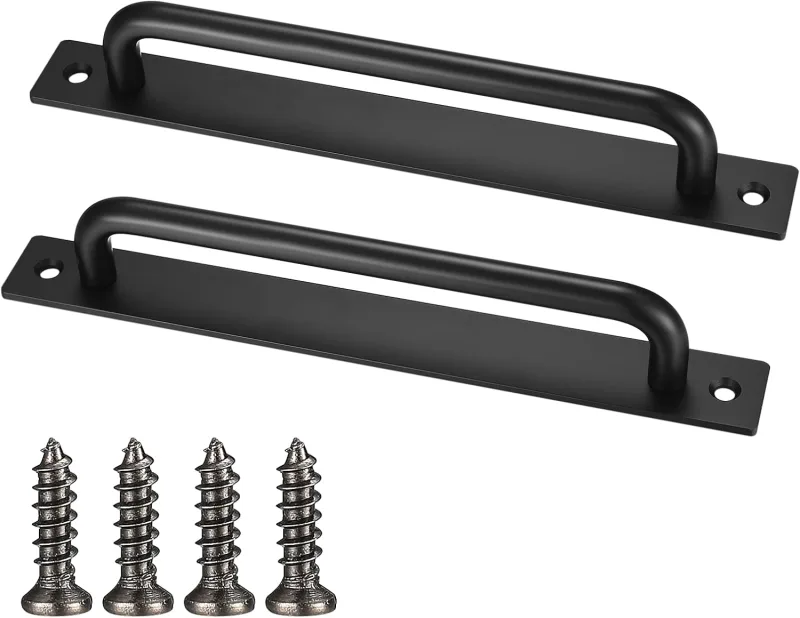 Juego de 2 robustos pomos de aluminio negro con tornillos para armarios, muebles de cocina y dormitorios