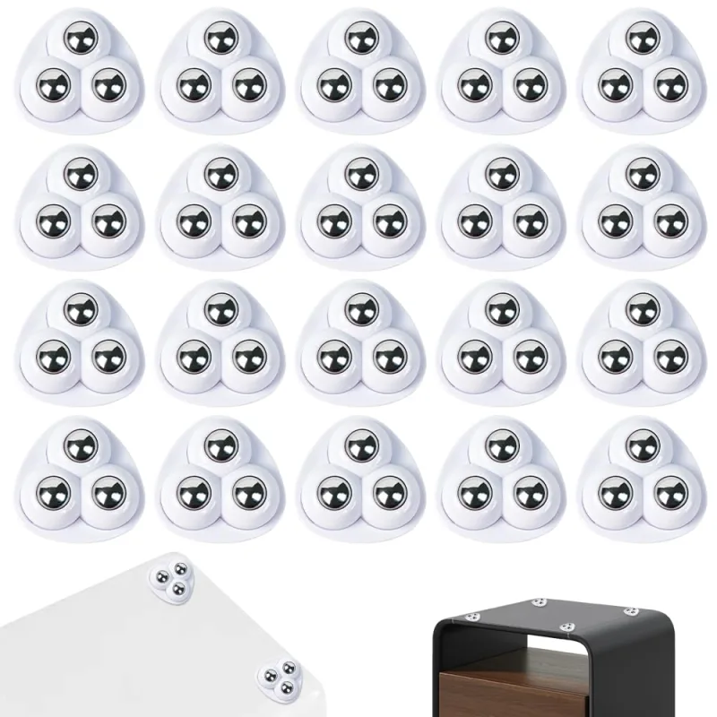 Blanco piezas pequeñas ruedas para muebles rodamientos de bolas de grados mini ruedas universales autoadhesivas para cubos de basura cajas almacenaje