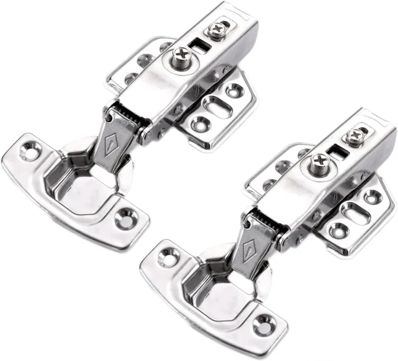 Bisagras para gabinetes - para gabinetes con puertas que no cubren los paneles laterales - juego de 2, color plateado