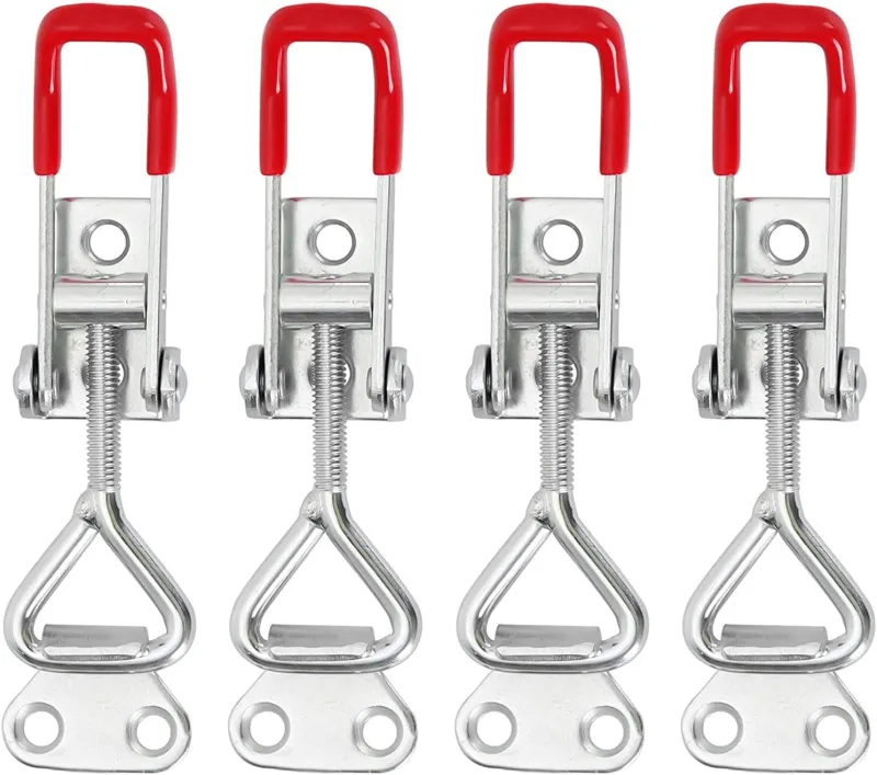 4 piezas de pestillo de palanca, abrazaderas de palanca de carpintero ajustables, pestillo de palanca de metal, pestillo de sujeción ajustable