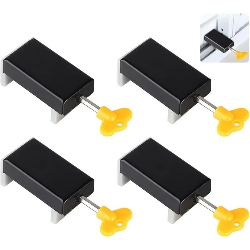 Pcs cerradura de ventana corredera cierre cerradura ventana ajustable cerraduras ventana corredera cerradura seguridad para niños parada llave negra