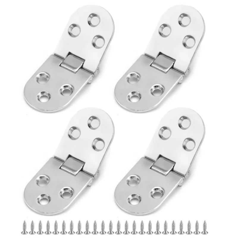 Bisagra plegable plateada de aleación de zinc de 4 piezas, bisagra plegable, para mesa plegable, puerta de armario, trampilla