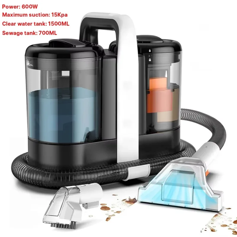 Beaface limpiador portátil de manchas, para telas y alfombras, diseño de doble depósito, 600 w, 15 kpa, para eliminar manchas de colchones y cortinas.