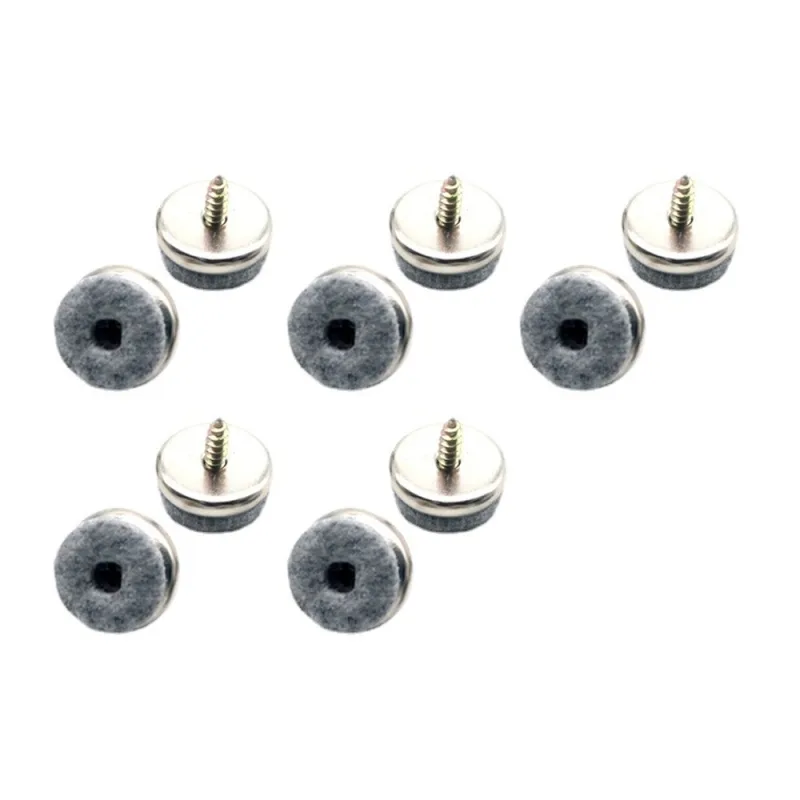 Juego de pies atornillables para muebles con base metálica adecuados para patas de muebles y sillas protegen el suelo diámetro mm fieltro gris