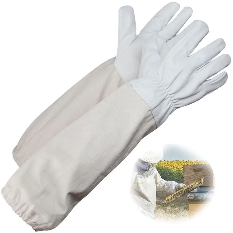 Guantes de protección para apicultor, equipo apícola, herramientas esenciales para la protección del apicultor, blanco