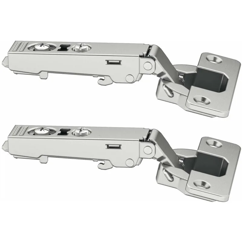 2 bisagras de superficie metalla 110 sm 105° sin amortiguadores ni placas de montaje, patrón de perforación 52/5,5 mm